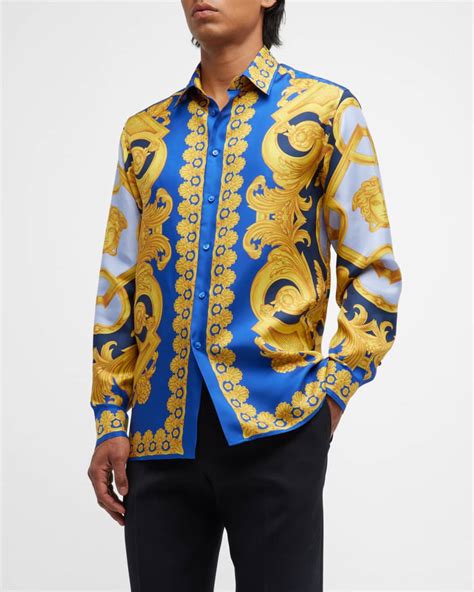 versace inspired baroque silk shirt|versace barocco t shirt.